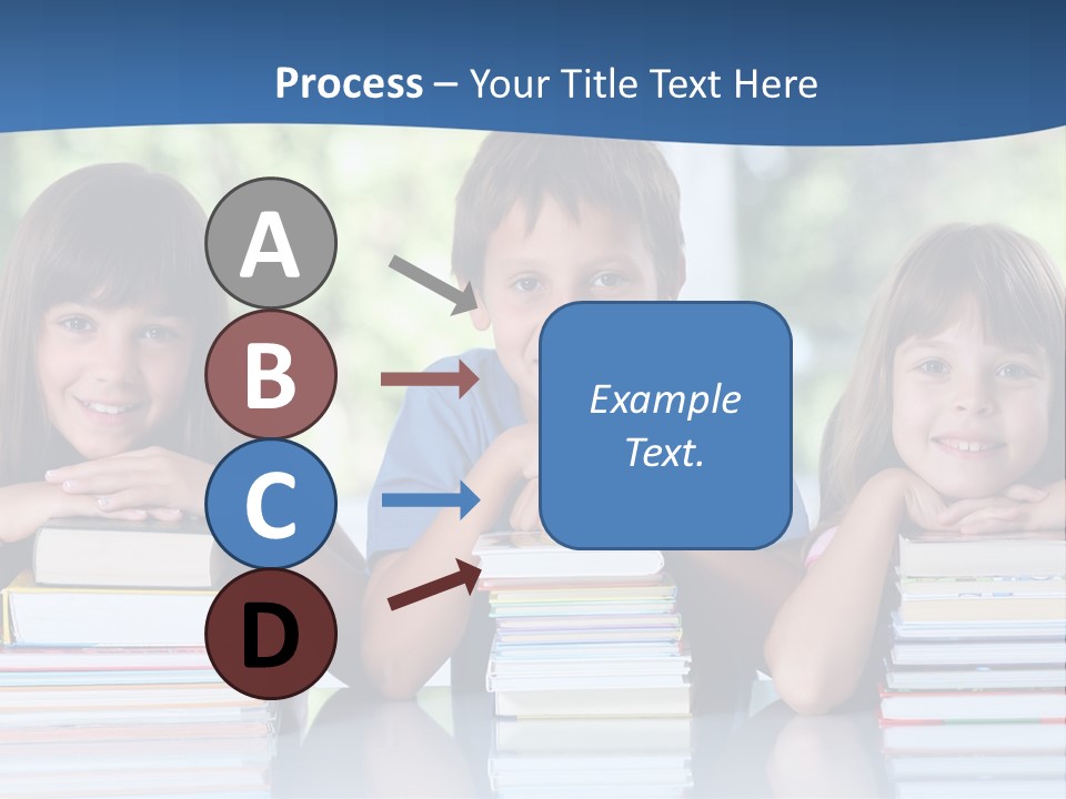 A Group Of Children Sitting At A Table With Books PowerPoint Template