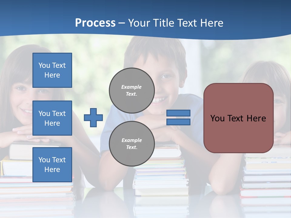 A Group Of Children Sitting At A Table With Books PowerPoint Template