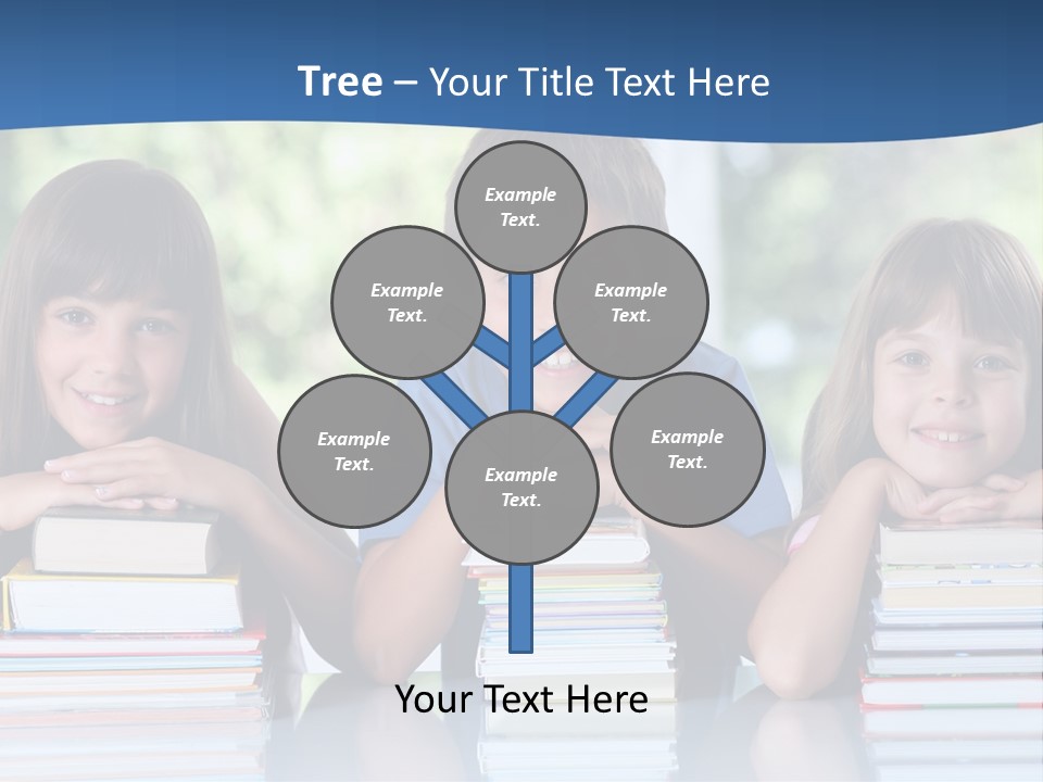A Group Of Children Sitting At A Table With Books PowerPoint Template