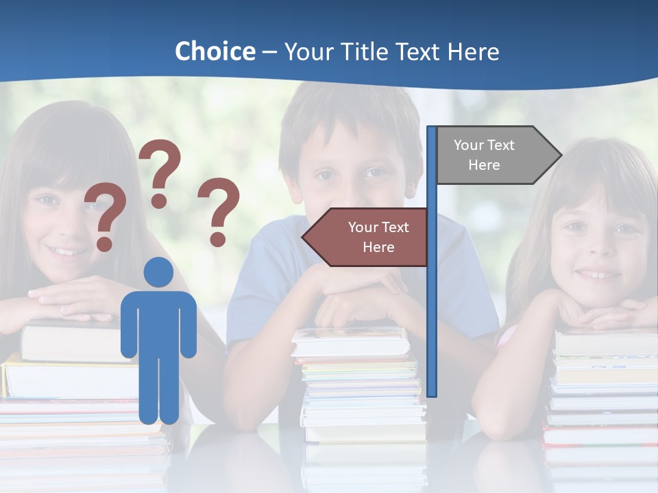 A Group Of Children Sitting At A Table With Books PowerPoint Template