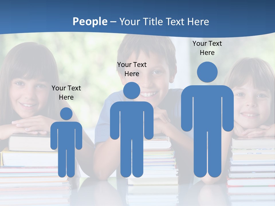 A Group Of Children Sitting At A Table With Books PowerPoint Template