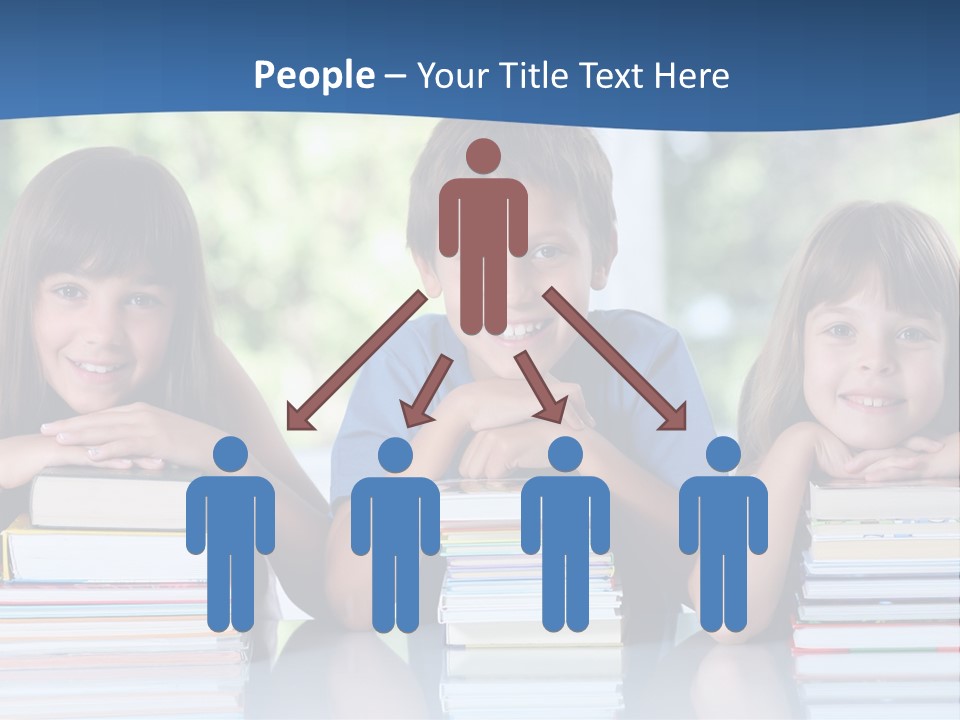 A Group Of Children Sitting At A Table With Books PowerPoint Template
