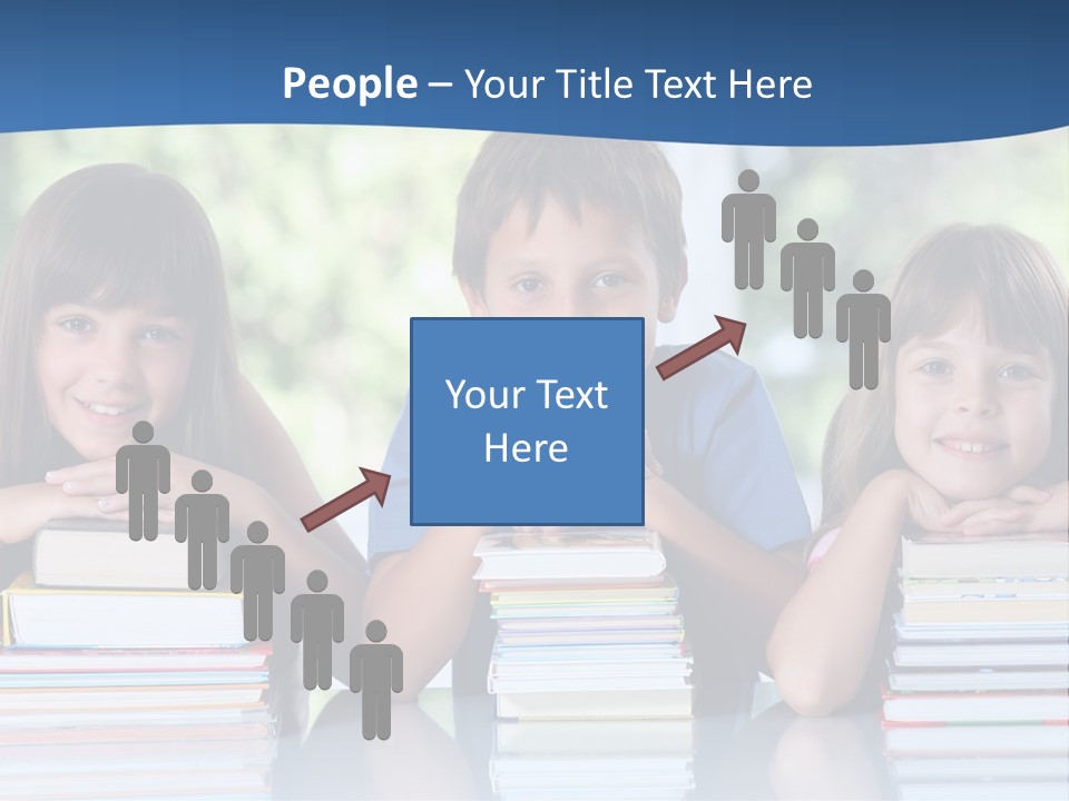 A Group Of Children Sitting At A Table With Books PowerPoint Template