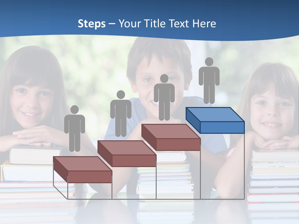 A Group Of Children Sitting At A Table With Books PowerPoint Template