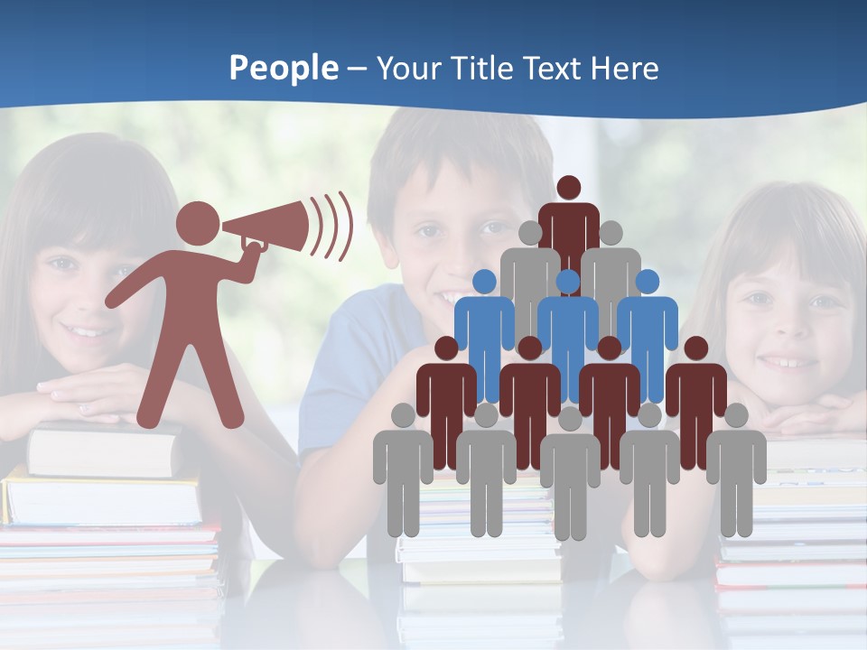 A Group Of Children Sitting At A Table With Books PowerPoint Template