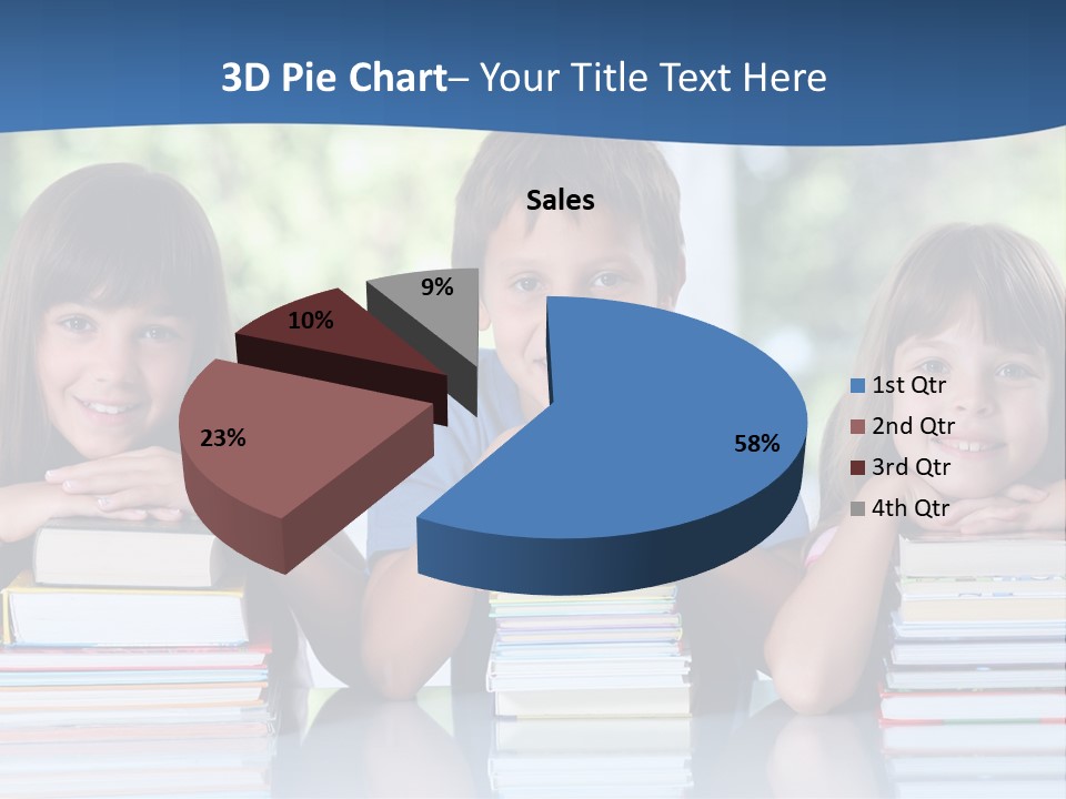 A Group Of Children Sitting At A Table With Books PowerPoint Template