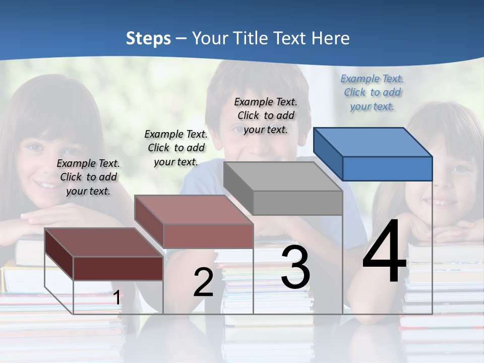 A Group Of Children Sitting At A Table With Books PowerPoint Template