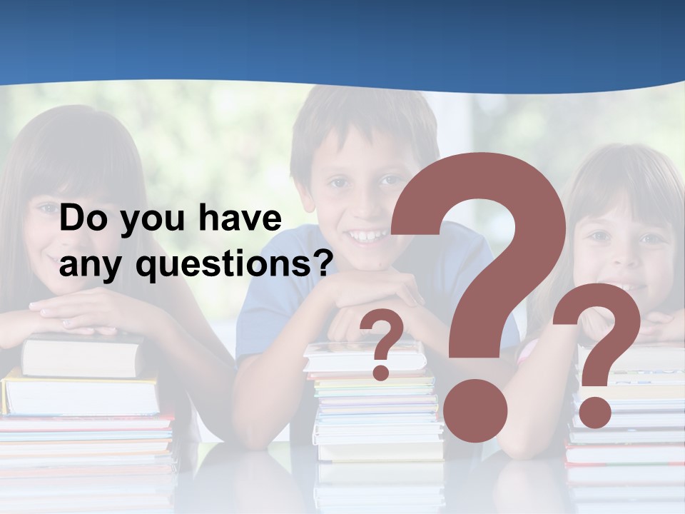 A Group Of Children Sitting At A Table With Books PowerPoint Template