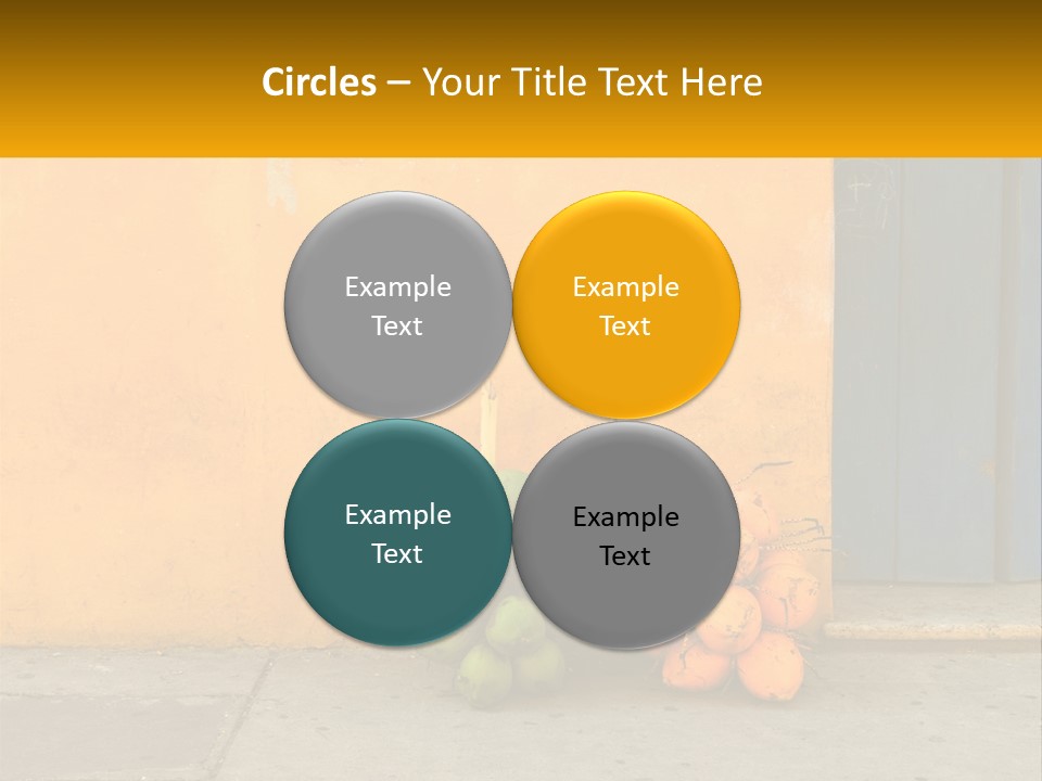 A Bunch Of Fruit Sitting Next To A Yellow Wall PowerPoint Template