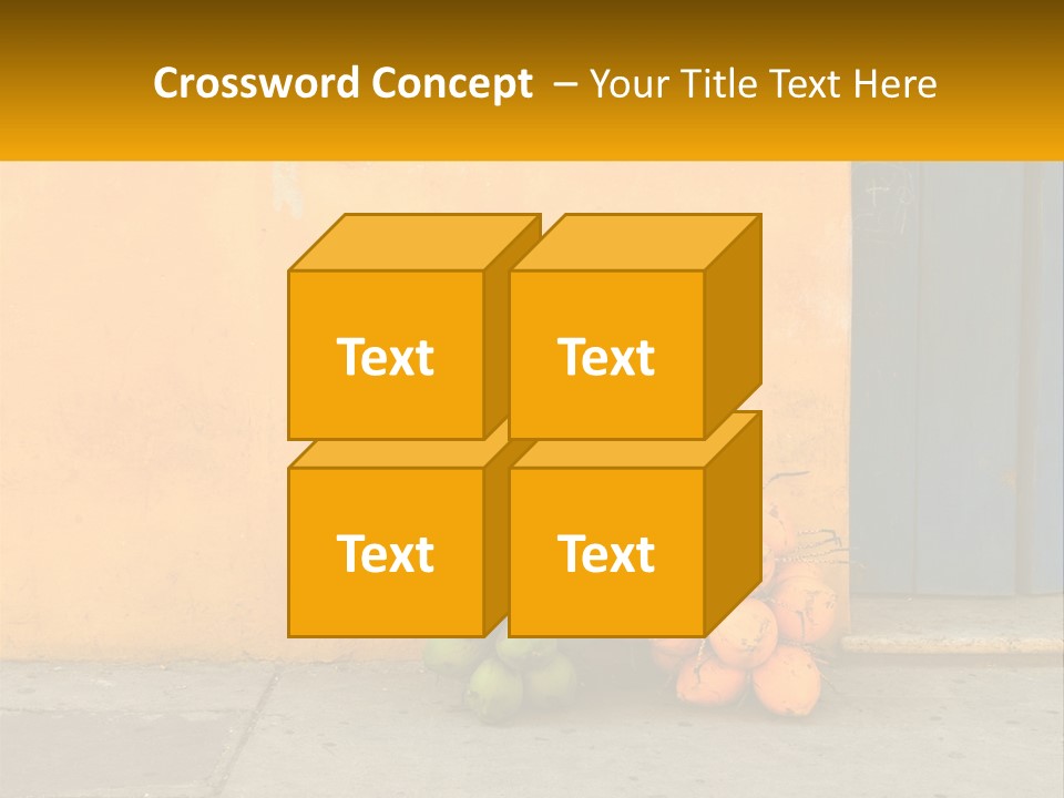 A Bunch Of Fruit Sitting Next To A Yellow Wall PowerPoint Template