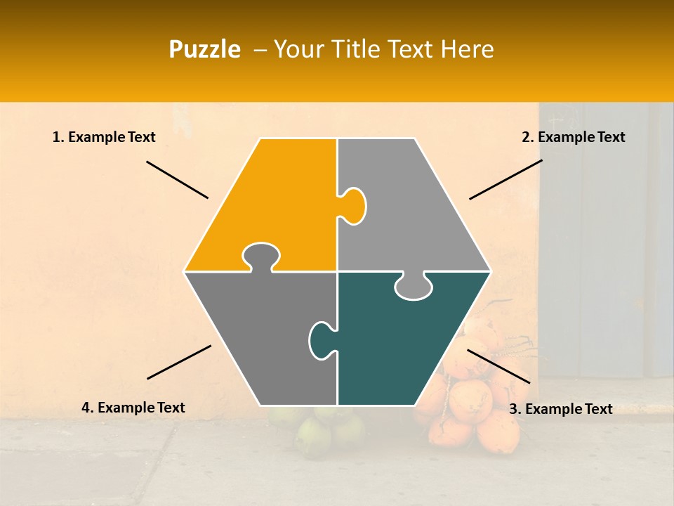 A Bunch Of Fruit Sitting Next To A Yellow Wall PowerPoint Template