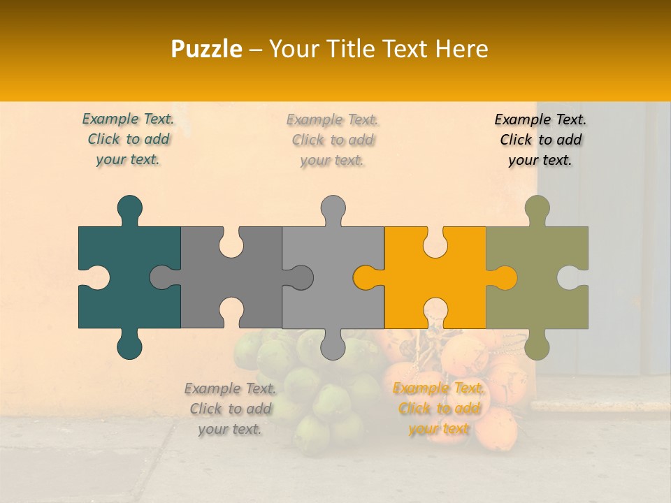 A Bunch Of Fruit Sitting Next To A Yellow Wall PowerPoint Template