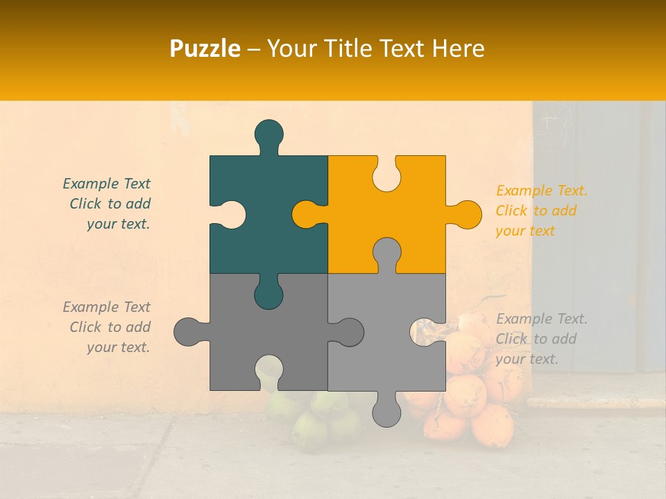 A Bunch Of Fruit Sitting Next To A Yellow Wall PowerPoint Template