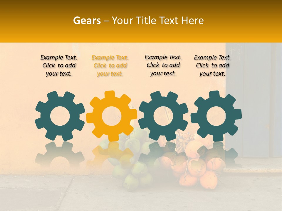 A Bunch Of Fruit Sitting Next To A Yellow Wall PowerPoint Template