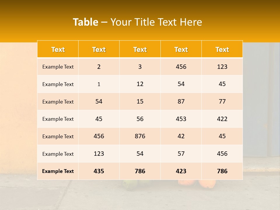 A Bunch Of Fruit Sitting Next To A Yellow Wall PowerPoint Template