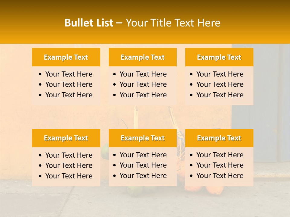 A Bunch Of Fruit Sitting Next To A Yellow Wall PowerPoint Template