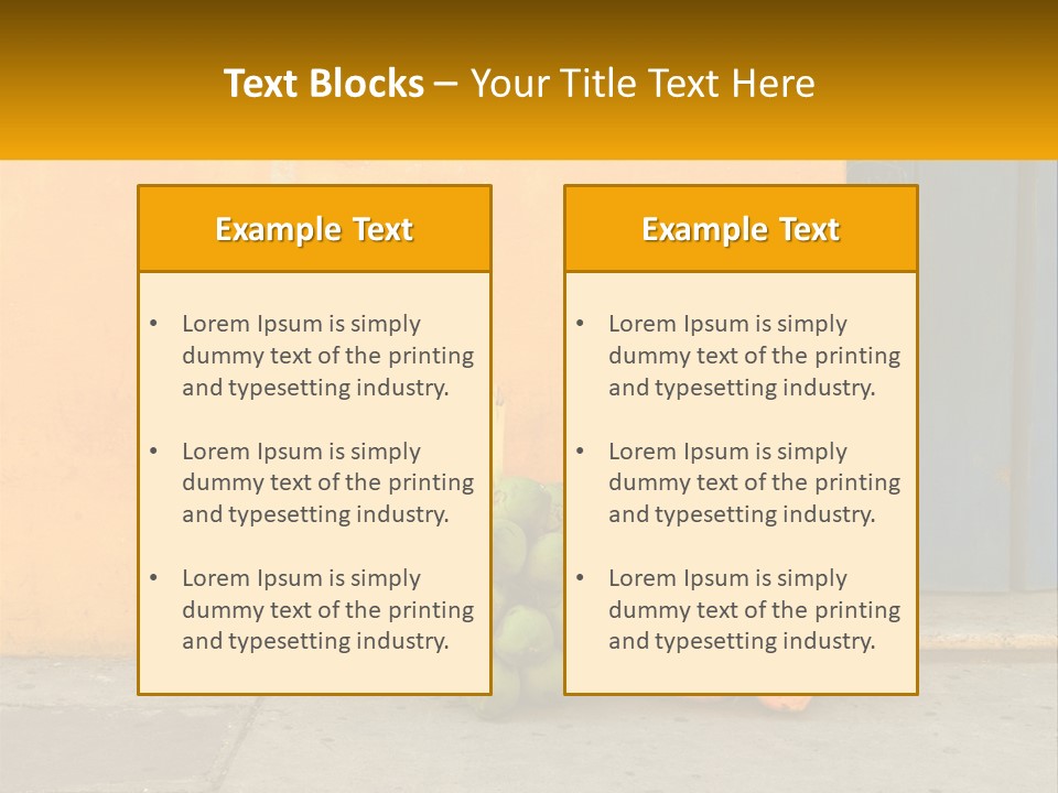 A Bunch Of Fruit Sitting Next To A Yellow Wall PowerPoint Template
