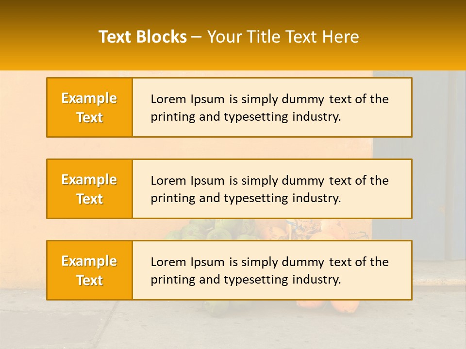 A Bunch Of Fruit Sitting Next To A Yellow Wall PowerPoint Template