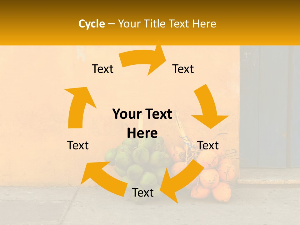 A Bunch Of Fruit Sitting Next To A Yellow Wall PowerPoint Template