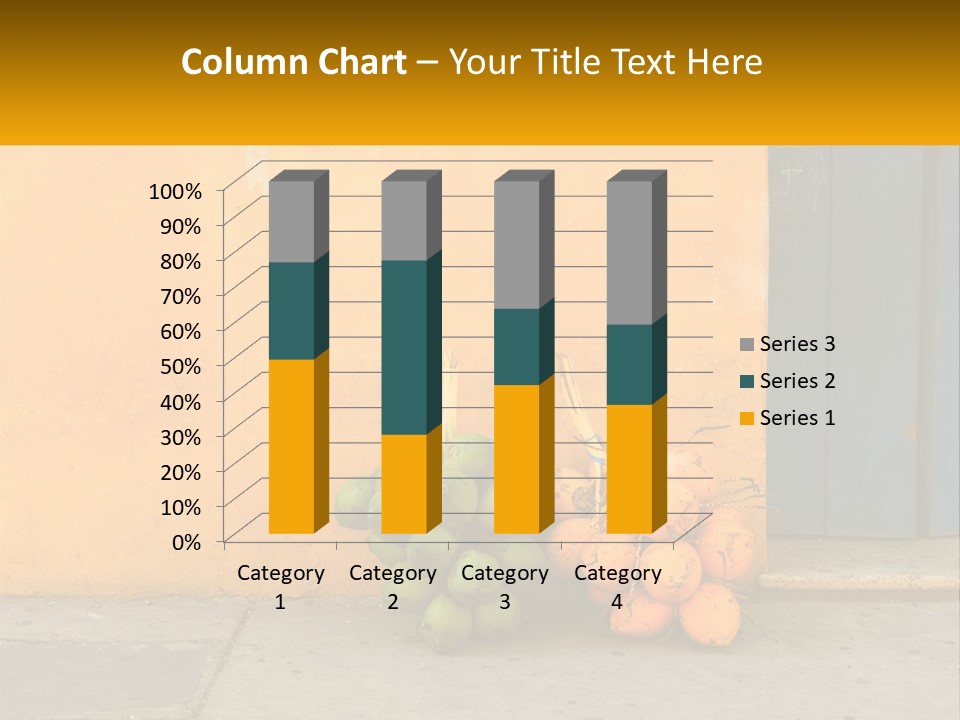 A Bunch Of Fruit Sitting Next To A Yellow Wall PowerPoint Template