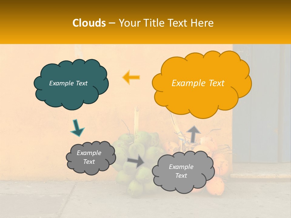 A Bunch Of Fruit Sitting Next To A Yellow Wall PowerPoint Template