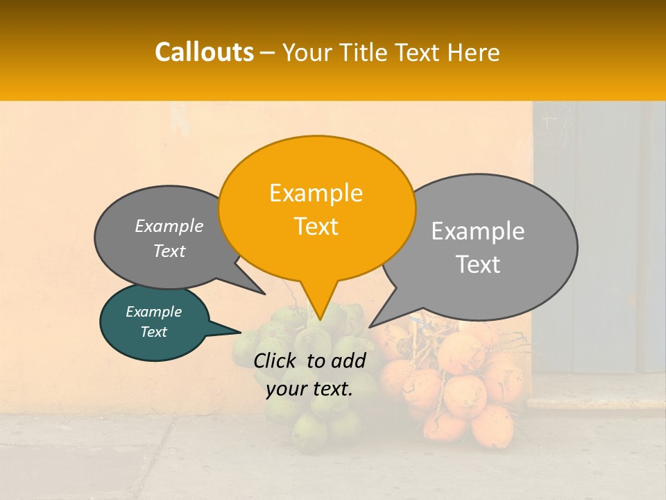 A Bunch Of Fruit Sitting Next To A Yellow Wall PowerPoint Template