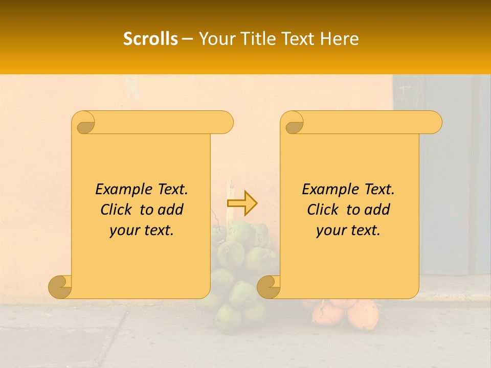 A Bunch Of Fruit Sitting Next To A Yellow Wall PowerPoint Template