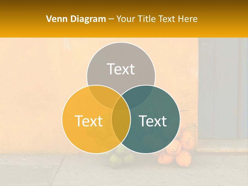 A Bunch Of Fruit Sitting Next To A Yellow Wall PowerPoint Template