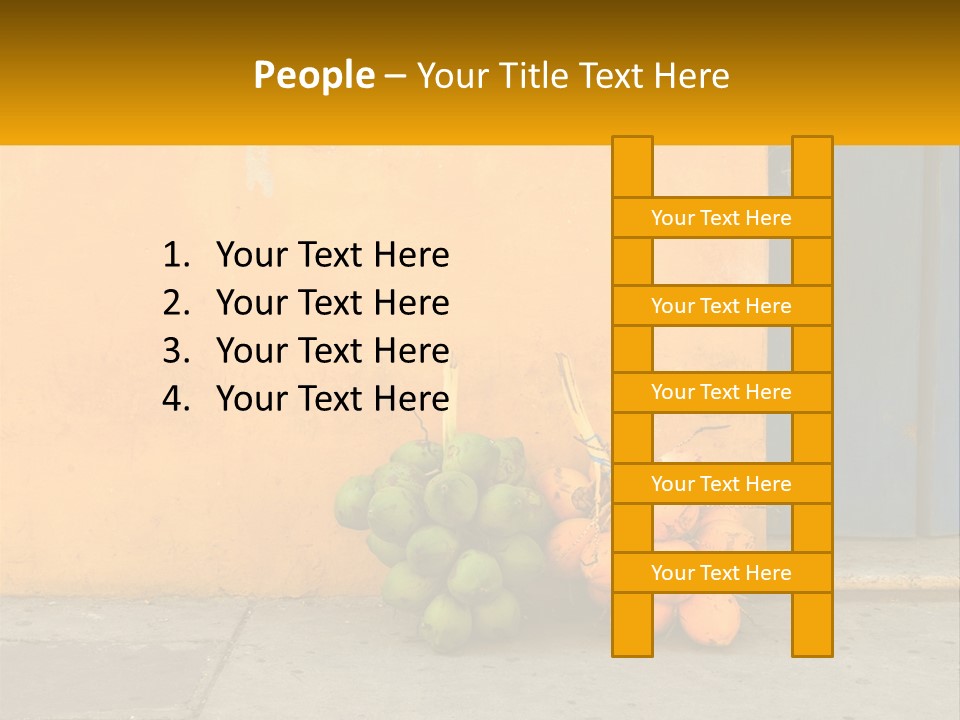 A Bunch Of Fruit Sitting Next To A Yellow Wall PowerPoint Template
