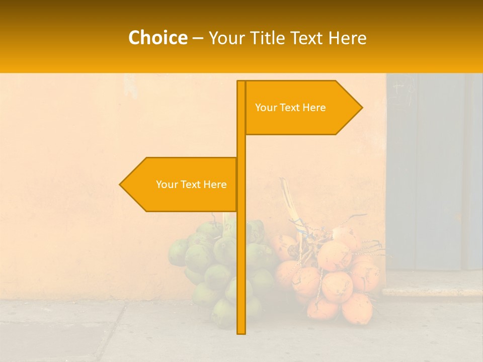 A Bunch Of Fruit Sitting Next To A Yellow Wall PowerPoint Template