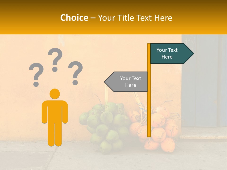 A Bunch Of Fruit Sitting Next To A Yellow Wall PowerPoint Template