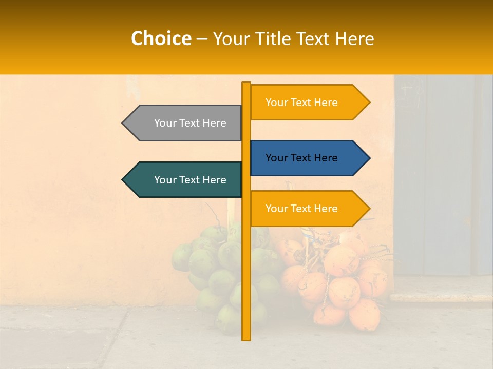 A Bunch Of Fruit Sitting Next To A Yellow Wall PowerPoint Template