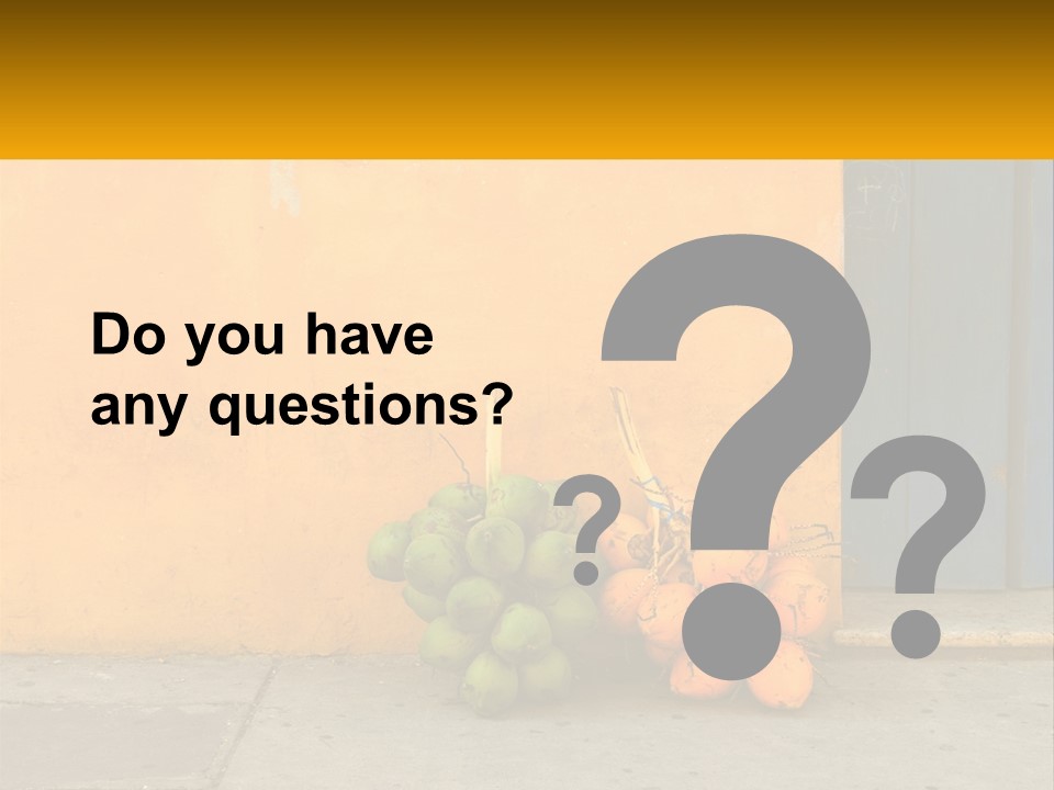 A Bunch Of Fruit Sitting Next To A Yellow Wall PowerPoint Template