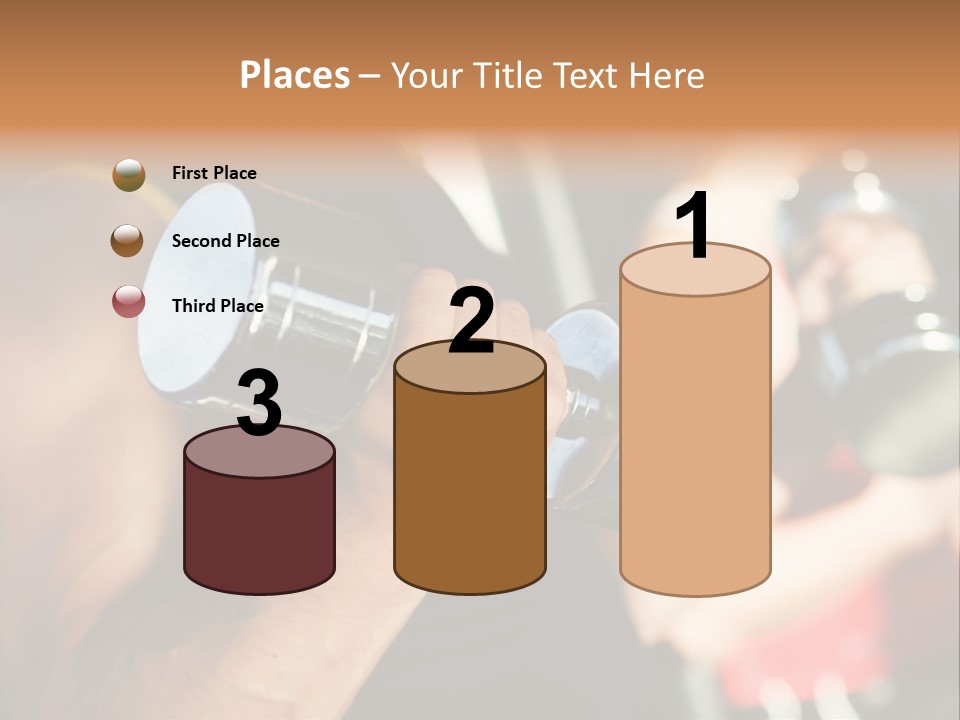 A Man Is Holding Two Dumbs In His Hands PowerPoint Template