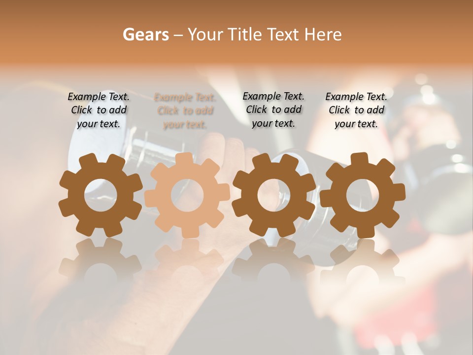 A Man Is Holding Two Dumbs In His Hands PowerPoint Template