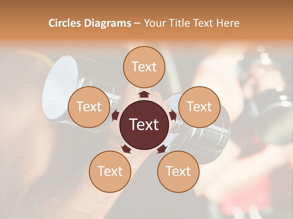 A Man Is Holding Two Dumbs In His Hands PowerPoint Template