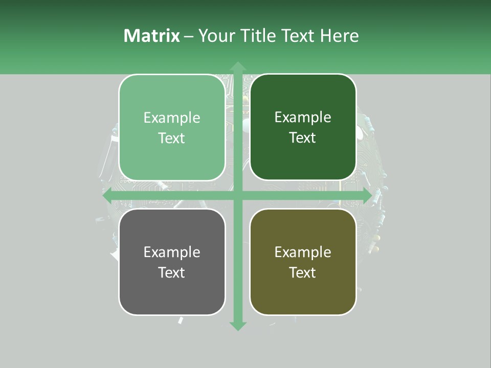 A Computer Circuit Board Ball On A Black Background PowerPoint Template
