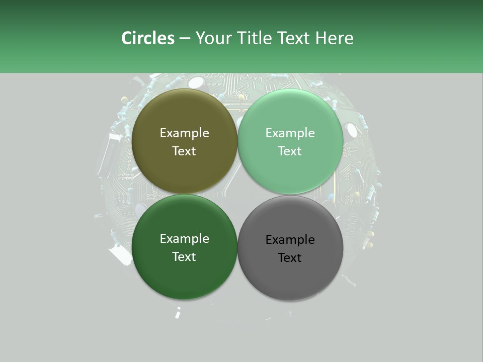 A Computer Circuit Board Ball On A Black Background PowerPoint Template