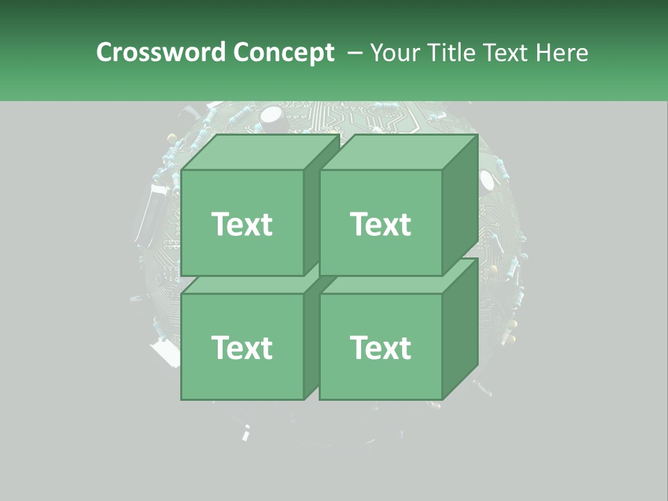 A Computer Circuit Board Ball On A Black Background PowerPoint Template