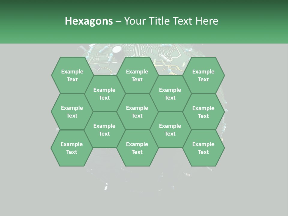A Computer Circuit Board Ball On A Black Background PowerPoint Template