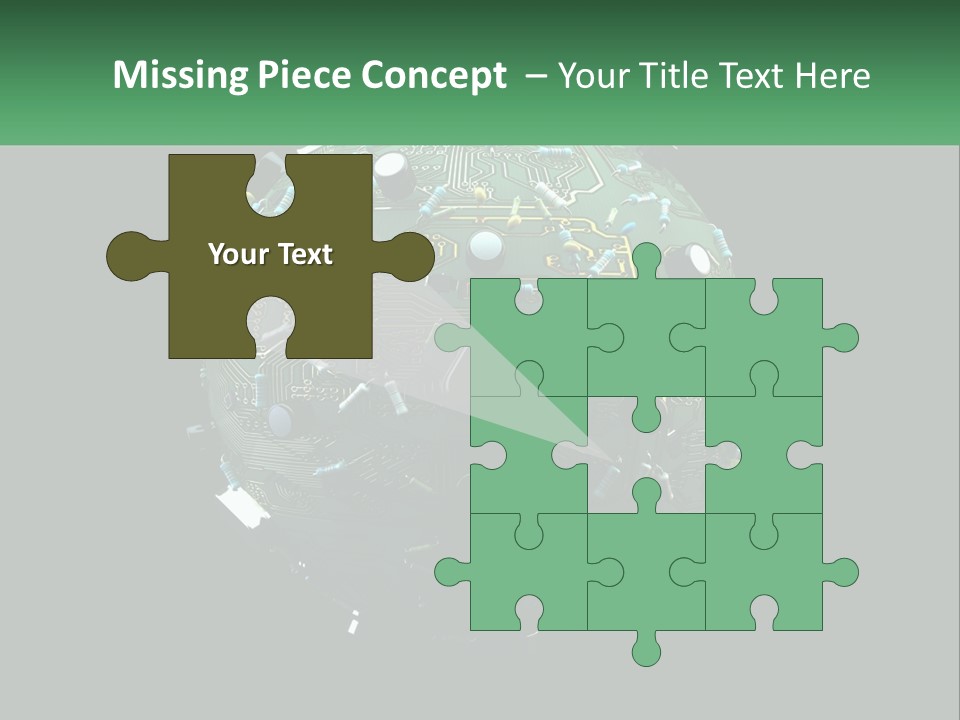 A Computer Circuit Board Ball On A Black Background PowerPoint Template