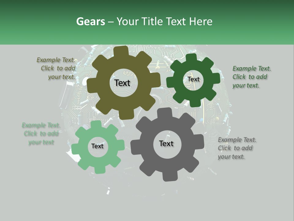 A Computer Circuit Board Ball On A Black Background PowerPoint Template
