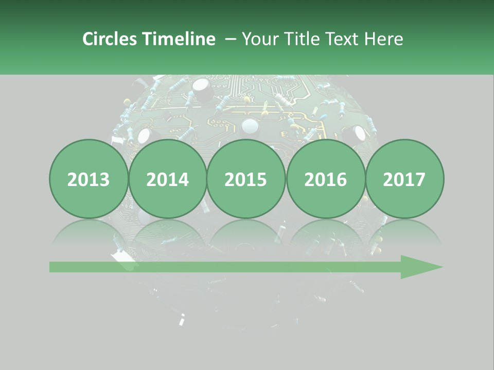 A Computer Circuit Board Ball On A Black Background PowerPoint Template