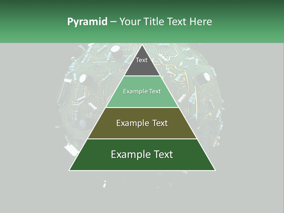 A Computer Circuit Board Ball On A Black Background PowerPoint Template