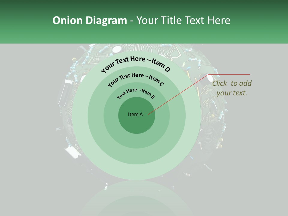 A Computer Circuit Board Ball On A Black Background PowerPoint Template
