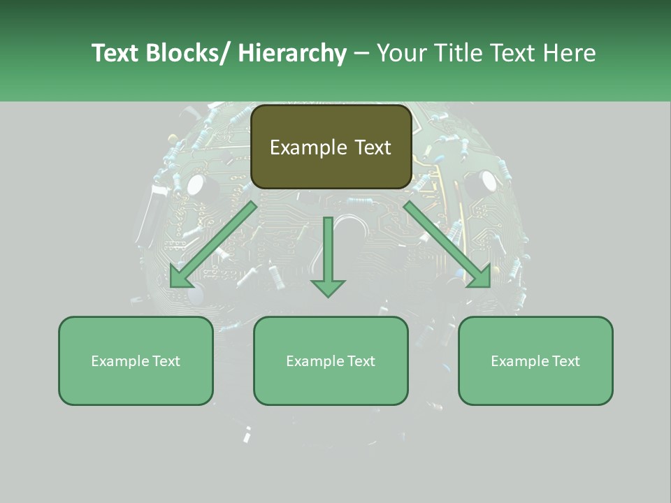 A Computer Circuit Board Ball On A Black Background PowerPoint Template