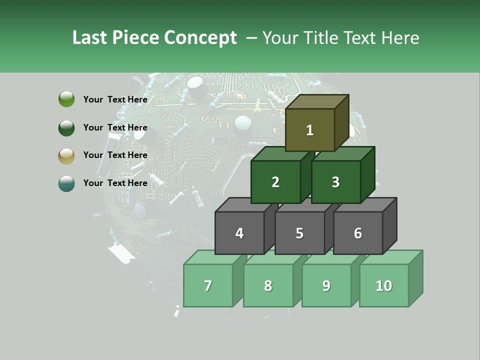 A Computer Circuit Board Ball On A Black Background PowerPoint Template