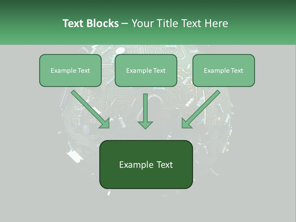 A Computer Circuit Board Ball On A Black Background PowerPoint Template