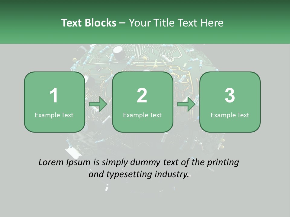 A Computer Circuit Board Ball On A Black Background PowerPoint Template