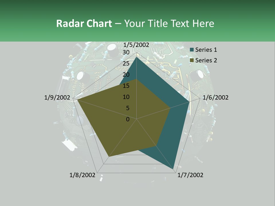 A Computer Circuit Board Ball On A Black Background PowerPoint Template